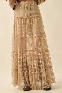 Huck Lace Tiered Skirt