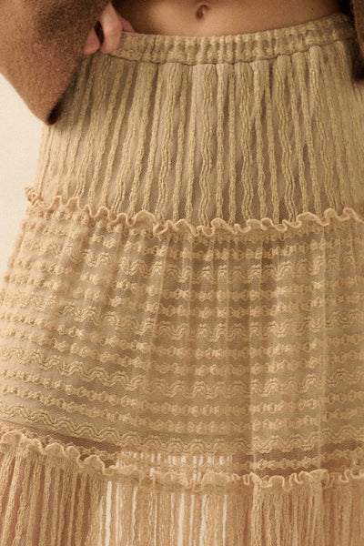 Huck Lace Tiered Skirt
