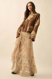 Huck Lace Tiered Skirt