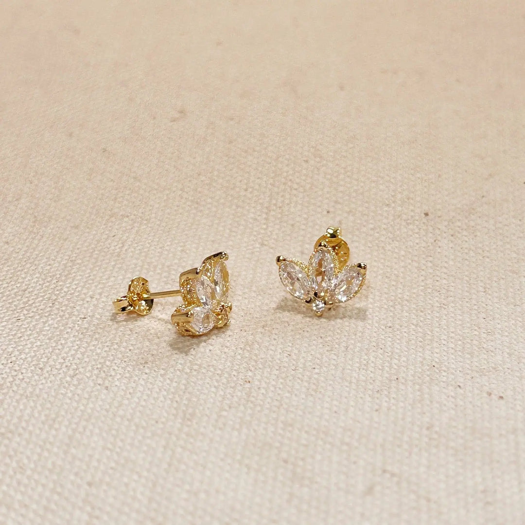 Vintage Lotus Flower Stackable Earrings GoldFi
