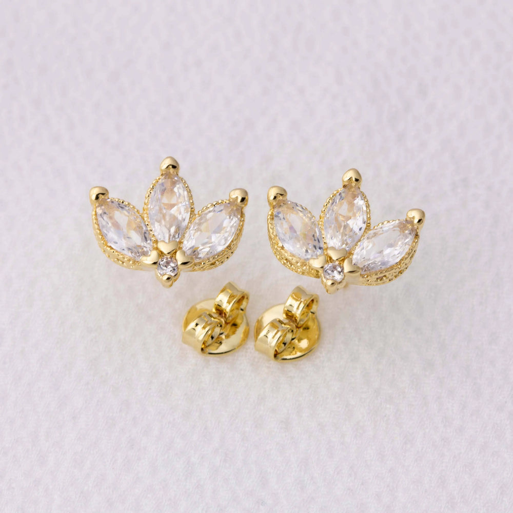 Vintage Lotus Flower Stackable Earrings GoldFi