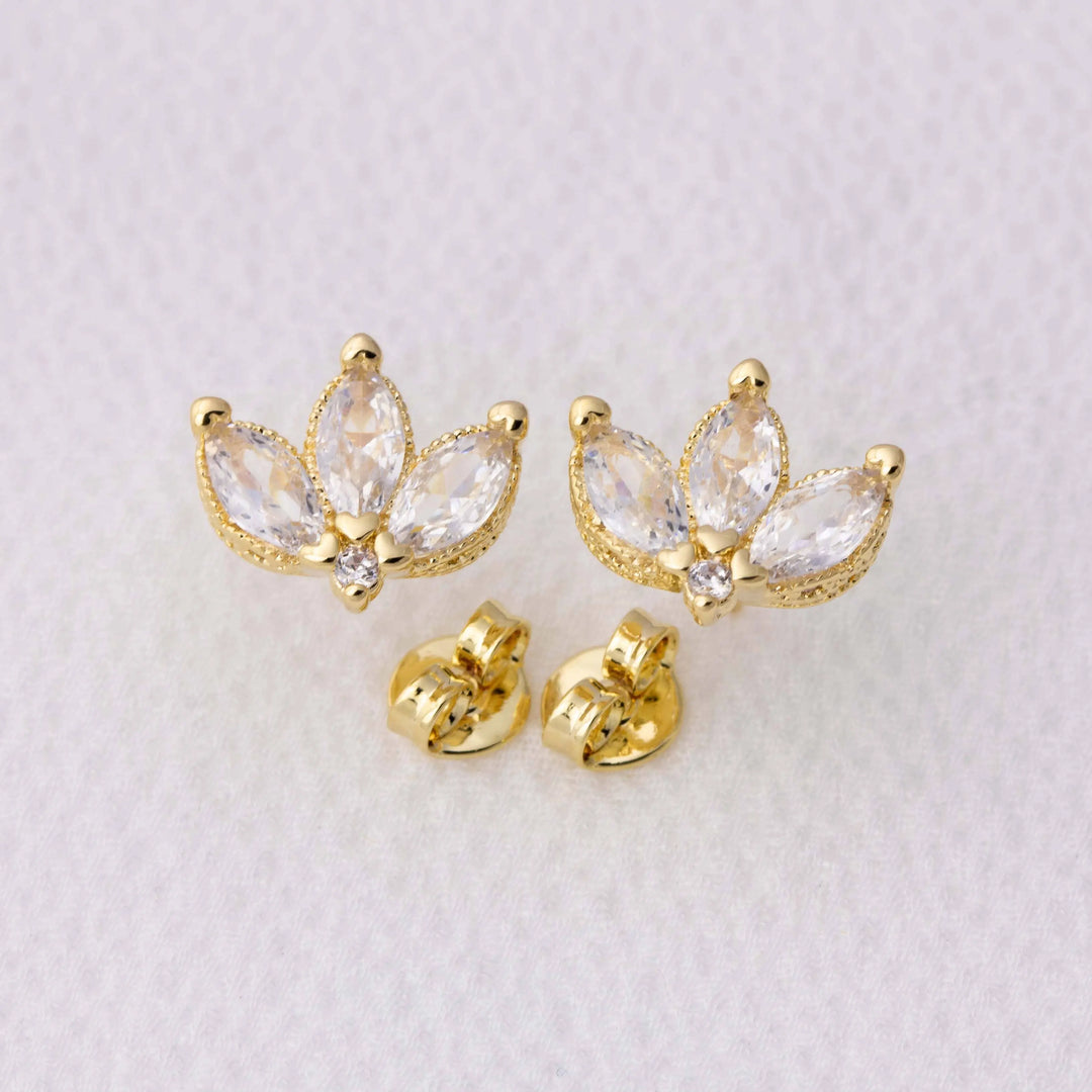 Vintage Lotus Flower Stackable Earrings GoldFi