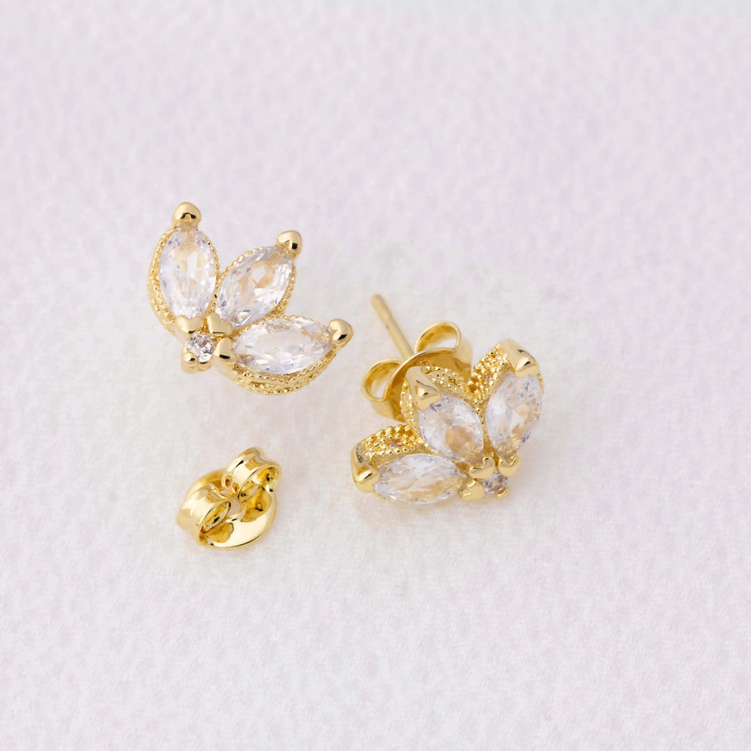 Vintage Lotus Flower Stackable Earrings GoldFi