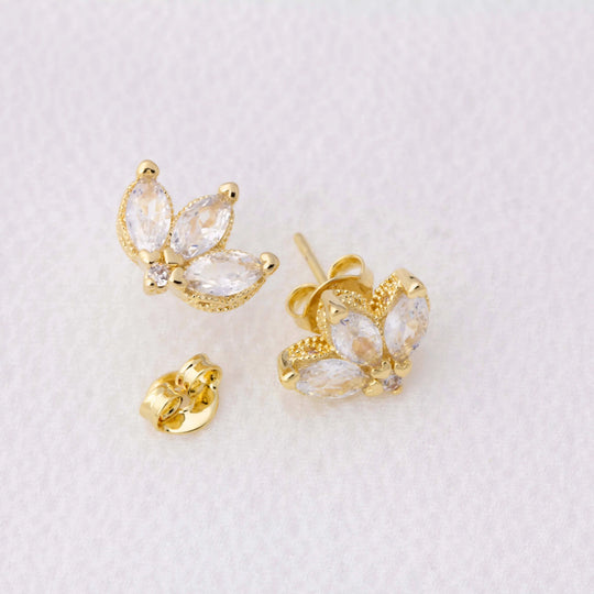 Vintage Lotus Flower Stackable Earrings GoldFi