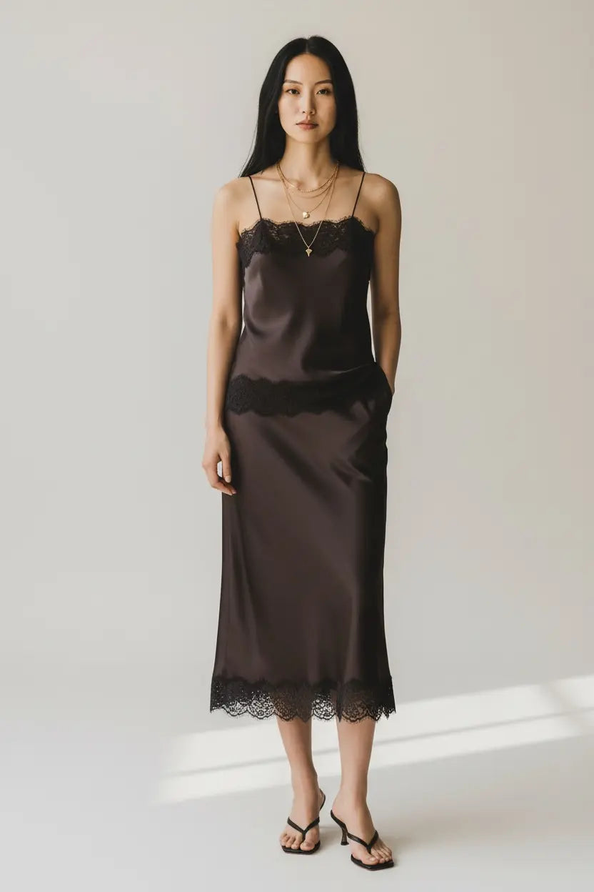 Violet Satin Lace Set - Beloved Boutique 
