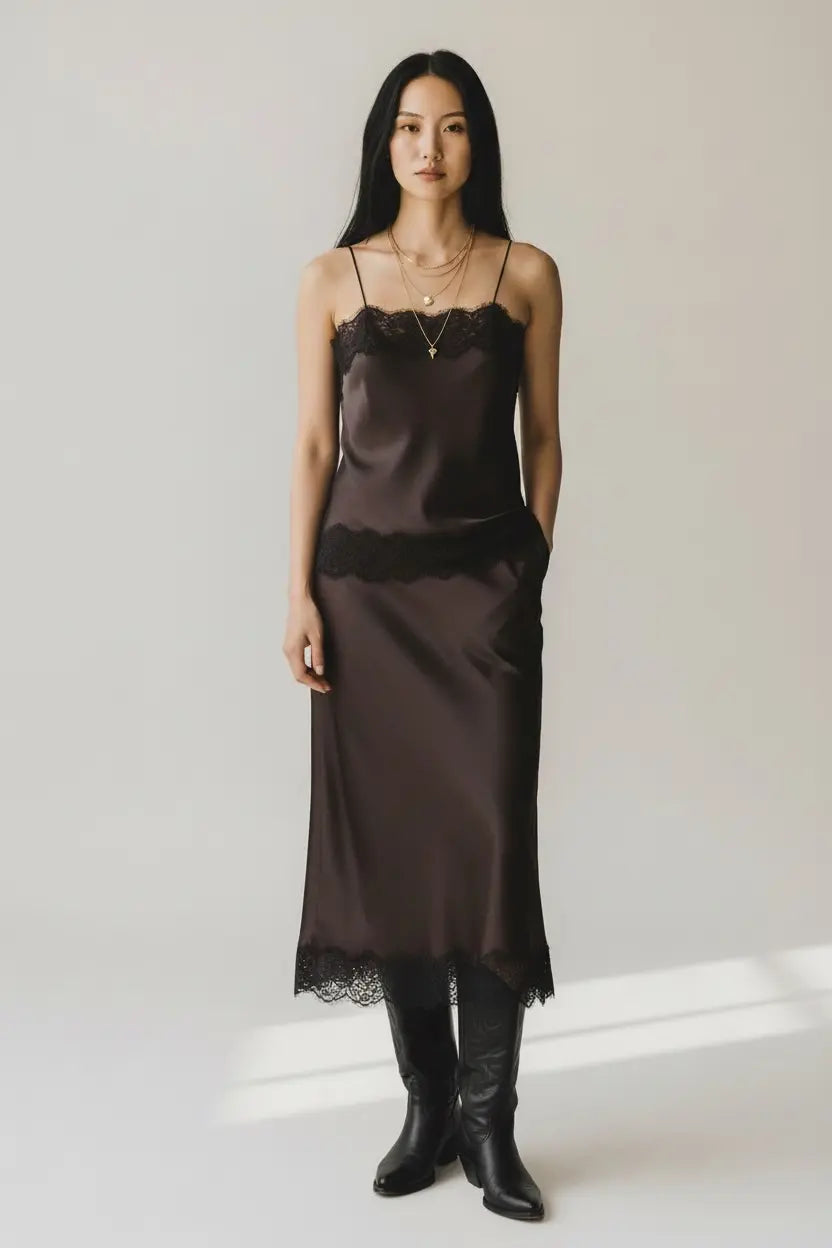Violet Satin Lace Set - Beloved Boutique 