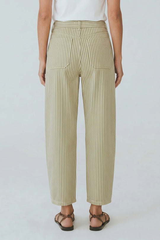 Phoebe Striped Barrel Pant - Beloved Boutique 