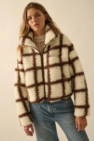 Wells Check Print Fleece Jacket Promesa