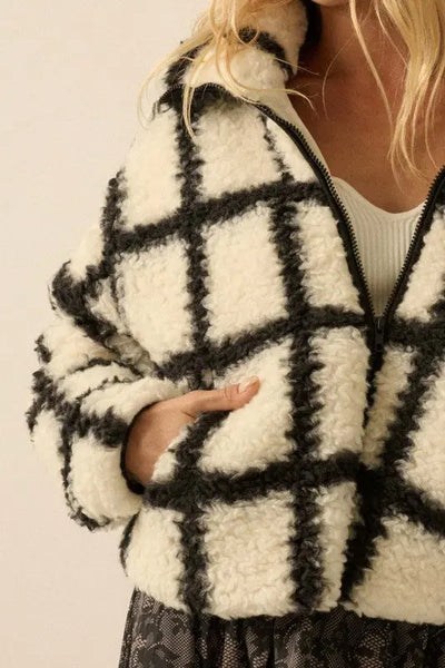 Wells Check Print Fleece Jacket Promesa