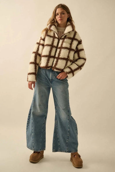 Wells Check Print Fleece Jacket Promesa