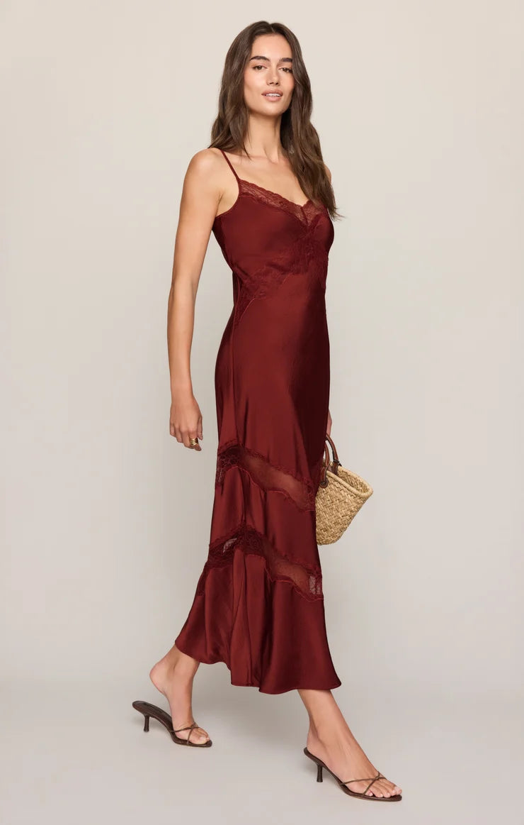 Bruna Lace Inset Midi Dress