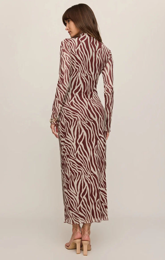 Sevilla Zebra Mesh Midi Dress
