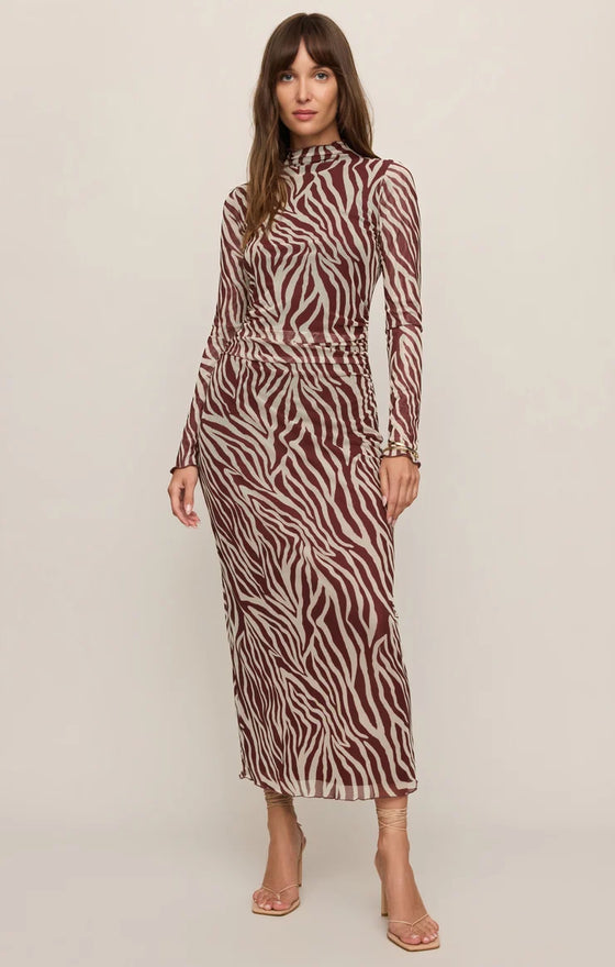 Sevilla Zebra Mesh Midi Dress