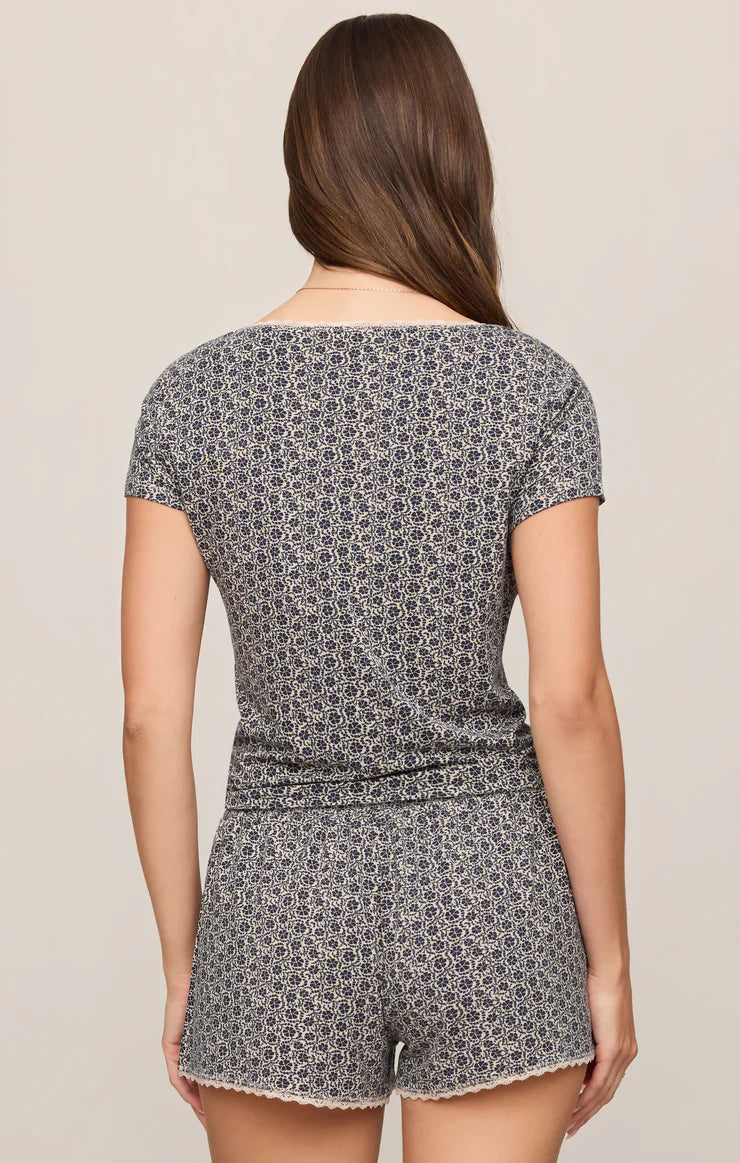 Floral Lace Trim Top