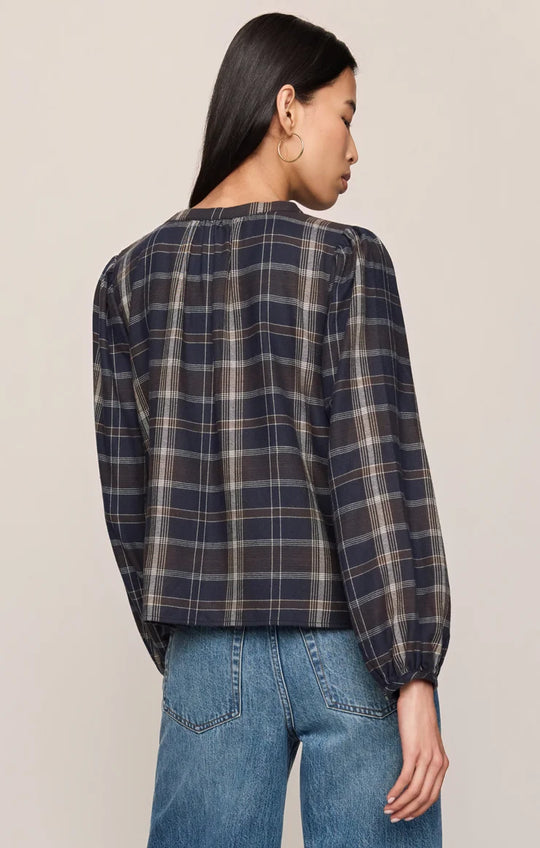 Autumn Plaid Henley Blouse