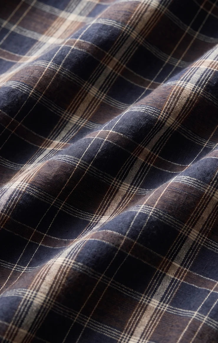 Autumn Plaid Henley Blouse