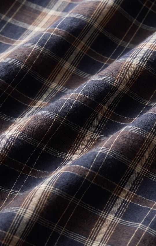 Autumn Plaid Henley Blouse