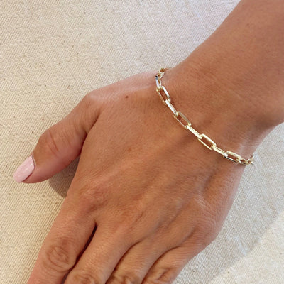 18k Gold Filled Paperclip Link Bracelet GoldFi