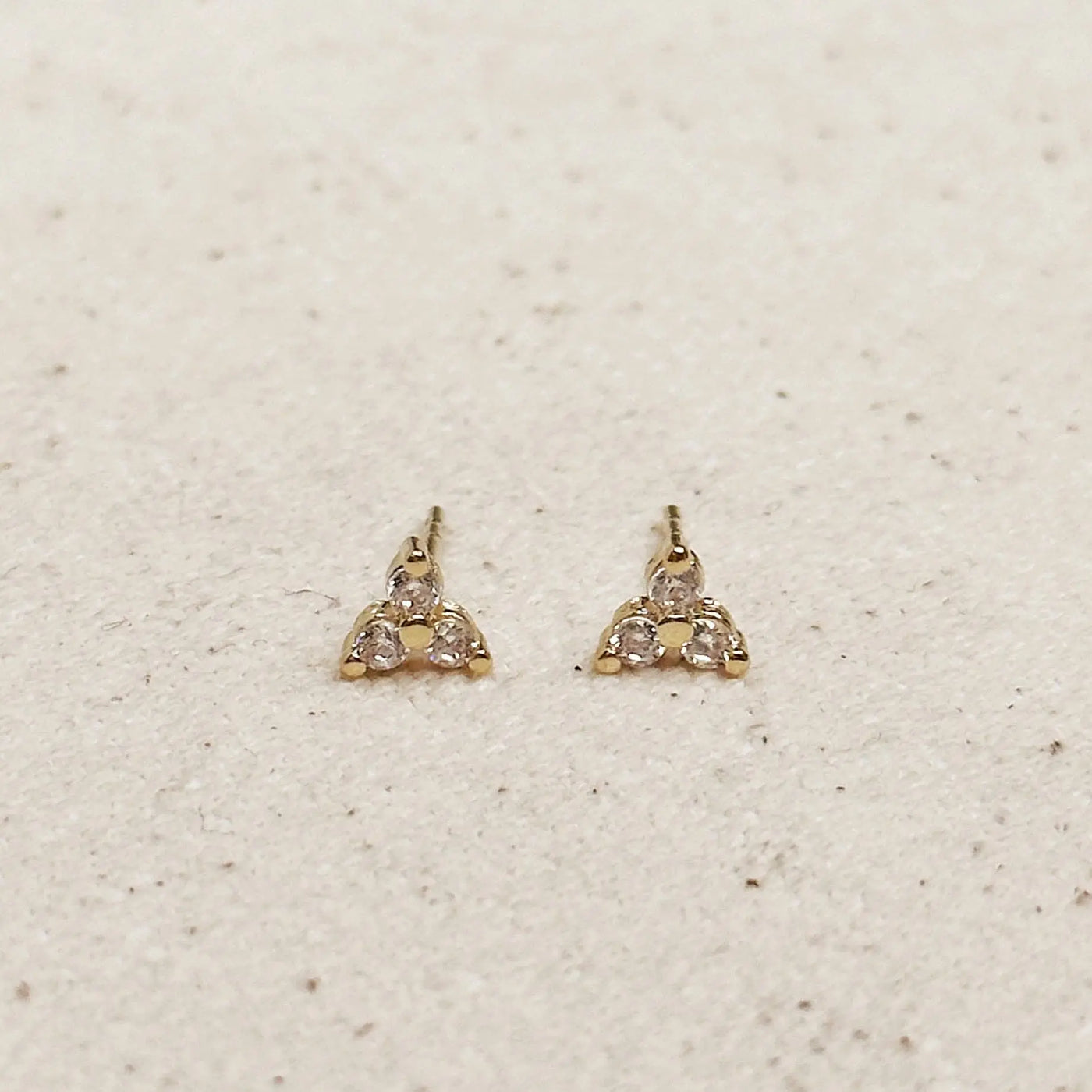 Mini Flower CZ Stud Earrings GoldFi