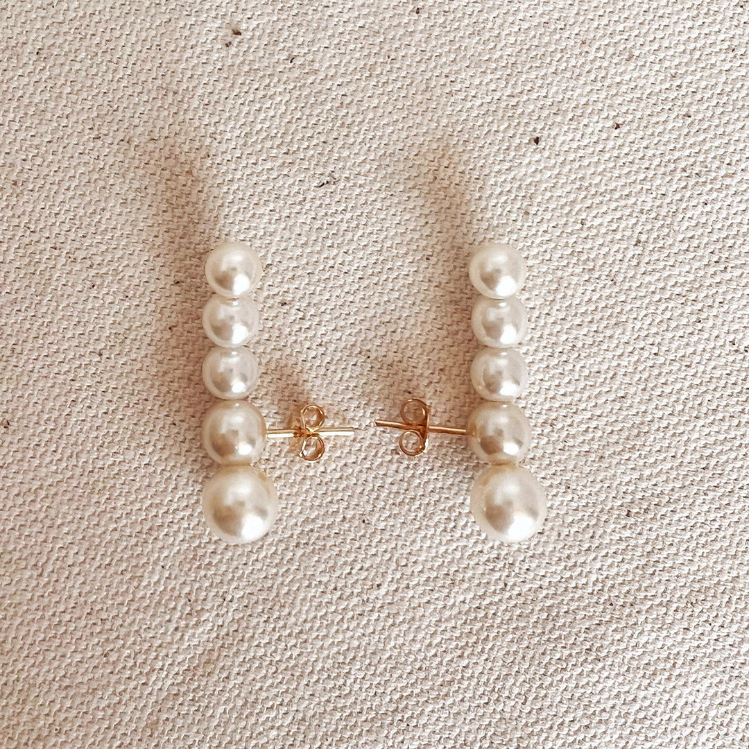 18k Gold Filled Pearl Ear Climber - Beloved Boutique 