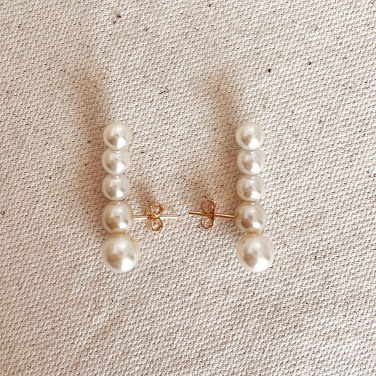 18k Gold Filled Pearl Ear Climber - Beloved Boutique 