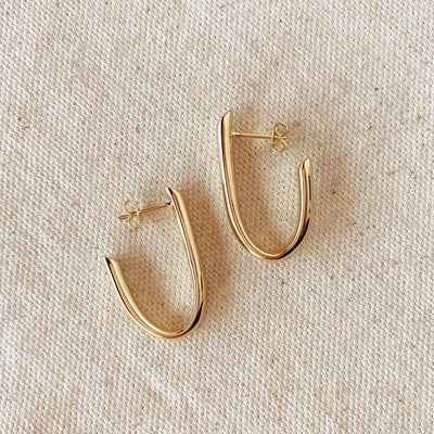 18k Gold Filled J Hoop Earrings GoldFi