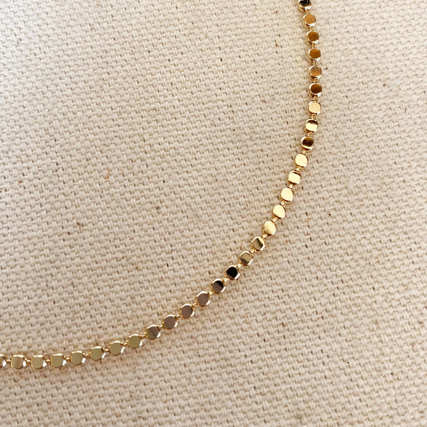18k Gold Filled 2.0mm Flat Ball Chain Anklet GoldFi