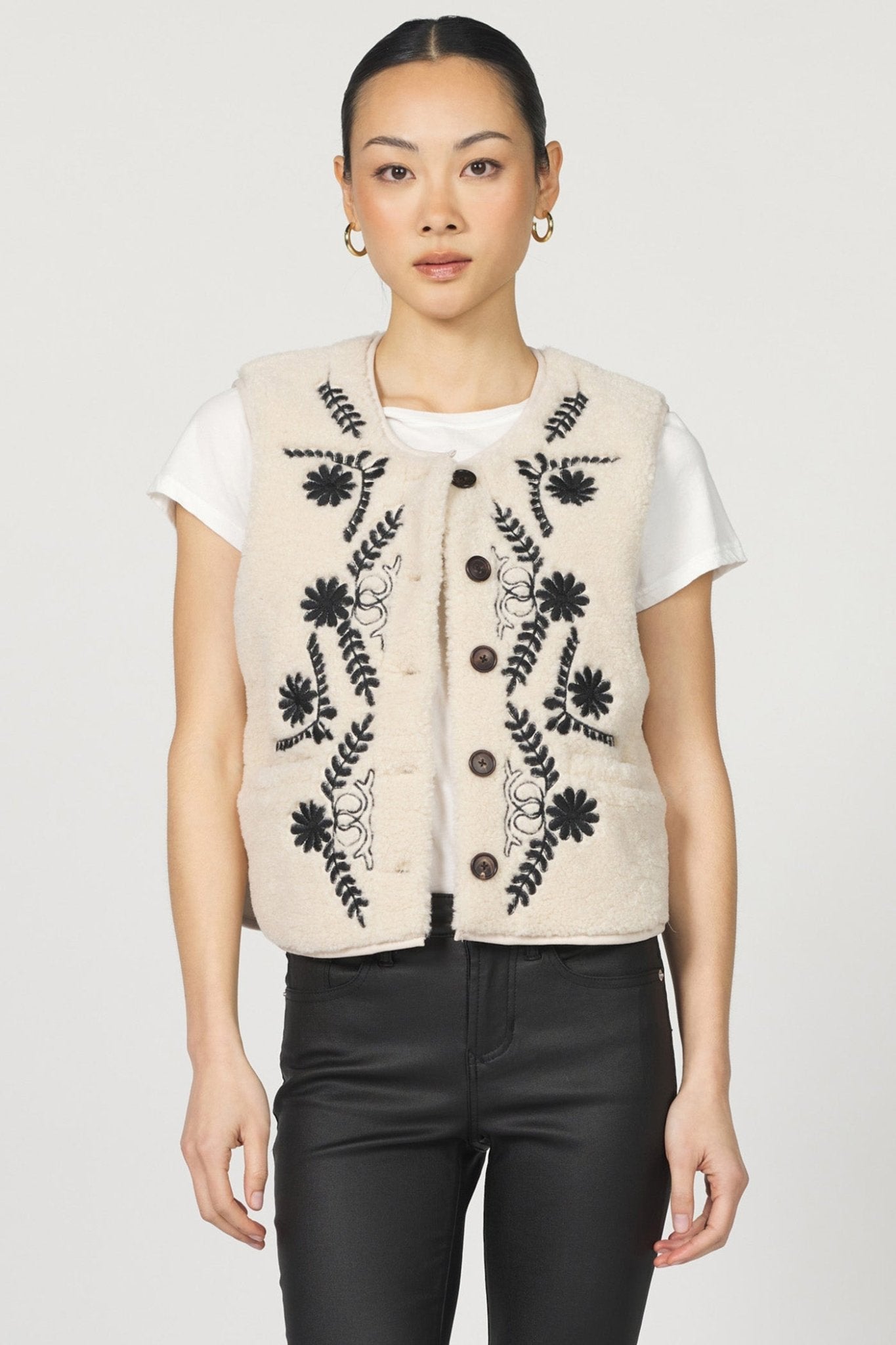 Adelaide Embroidered Vest - Beloved Boutique