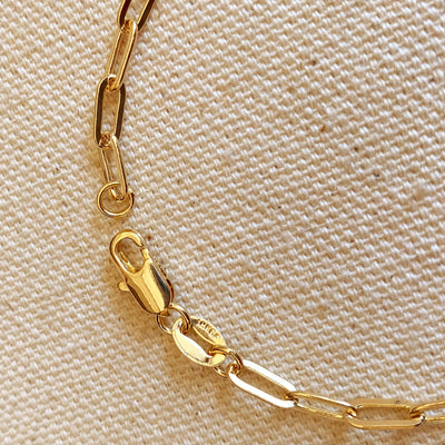 18k Gold Filled Short Link Paperclip Bracelet GoldFi