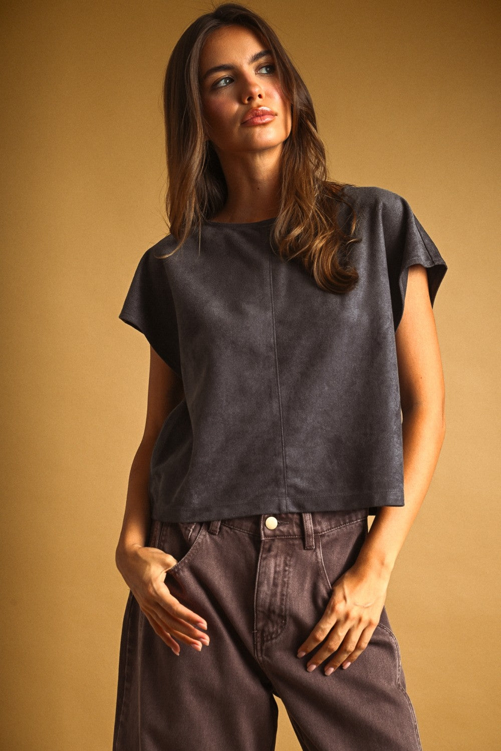 Lola Suede Crop Top