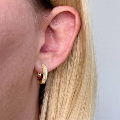 All Around CZ Clicker Hoop Earrings - Beloved Boutique