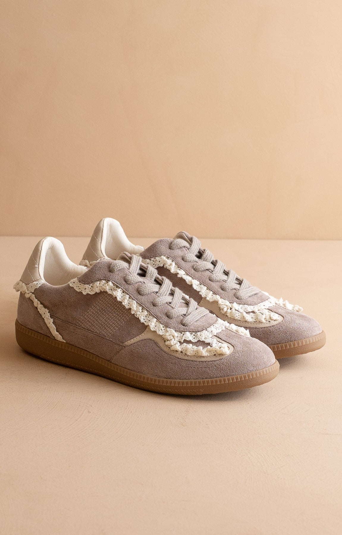 April Lace Trim Sneaker - Beloved Boutique