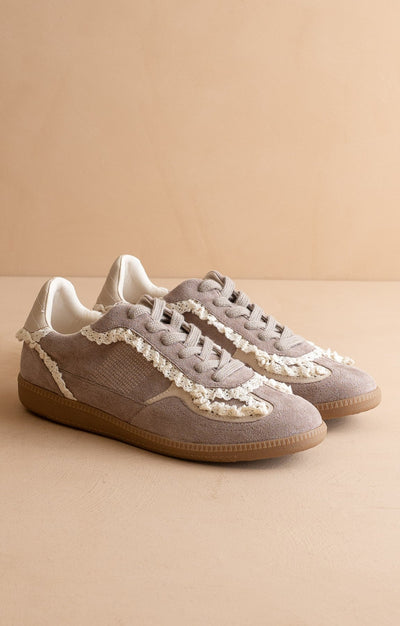 April Lace Trim Sneaker - Beloved Boutique