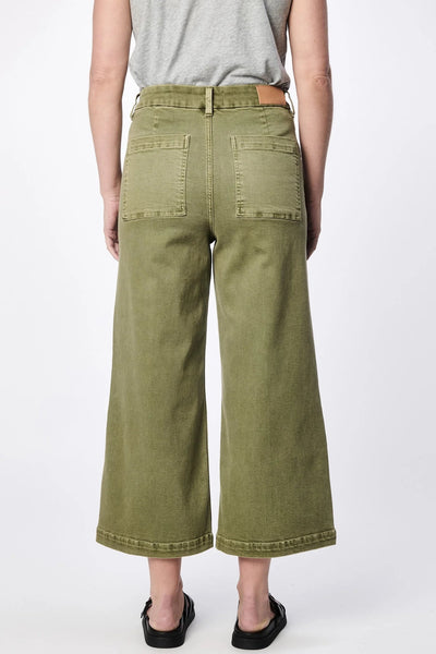 Audrey Wide Leg Jean Olive - Beloved Boutique