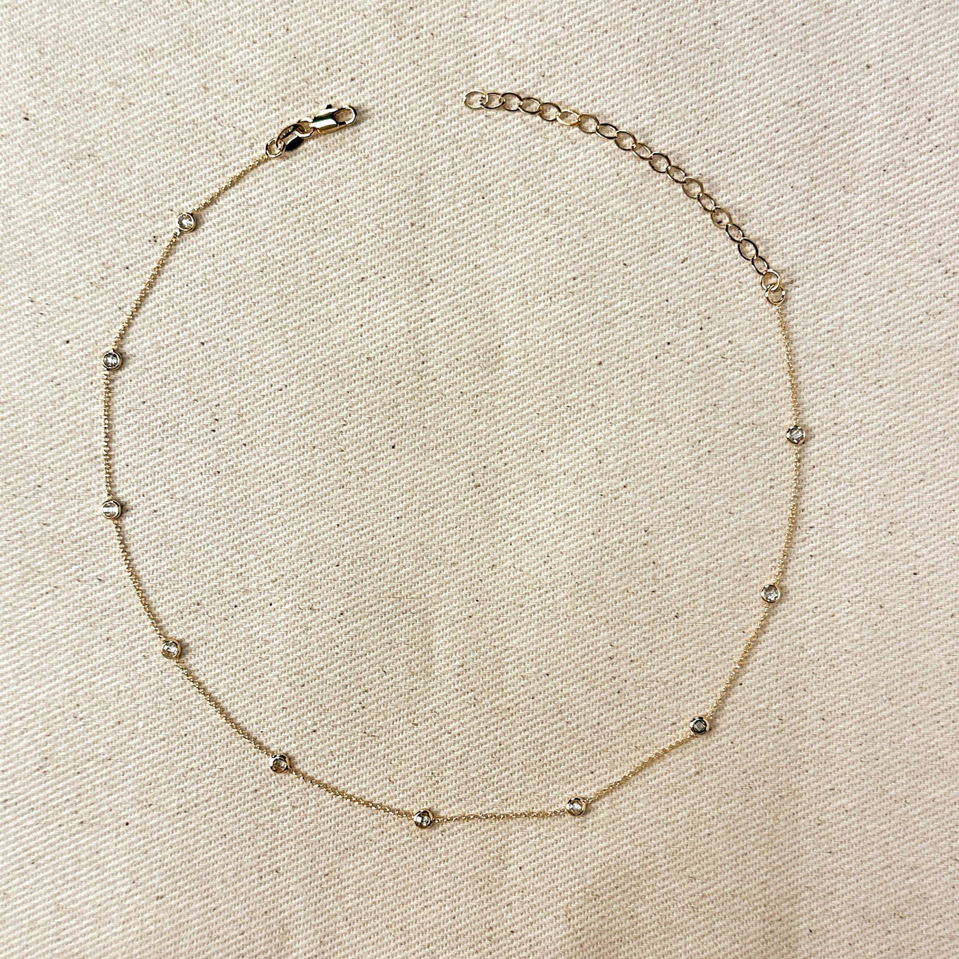 18k Gold Filled Bezel CZ Necklace GoldFi