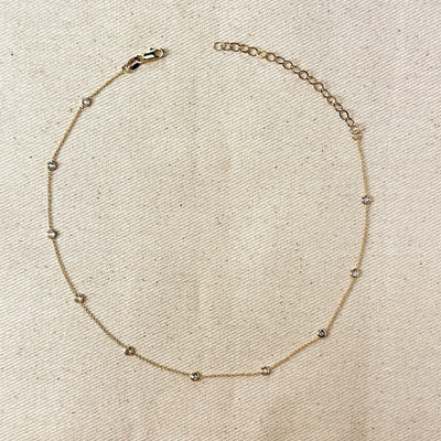 18k Gold Filled Bezel CZ Necklace GoldFi