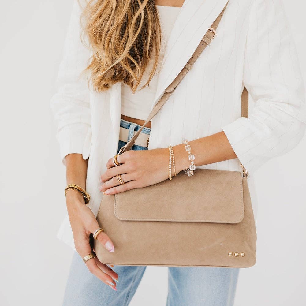 Miranda Suede Flap Crossbody