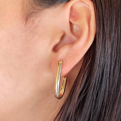 18k Gold Filled J Hoop Earrings GoldFi