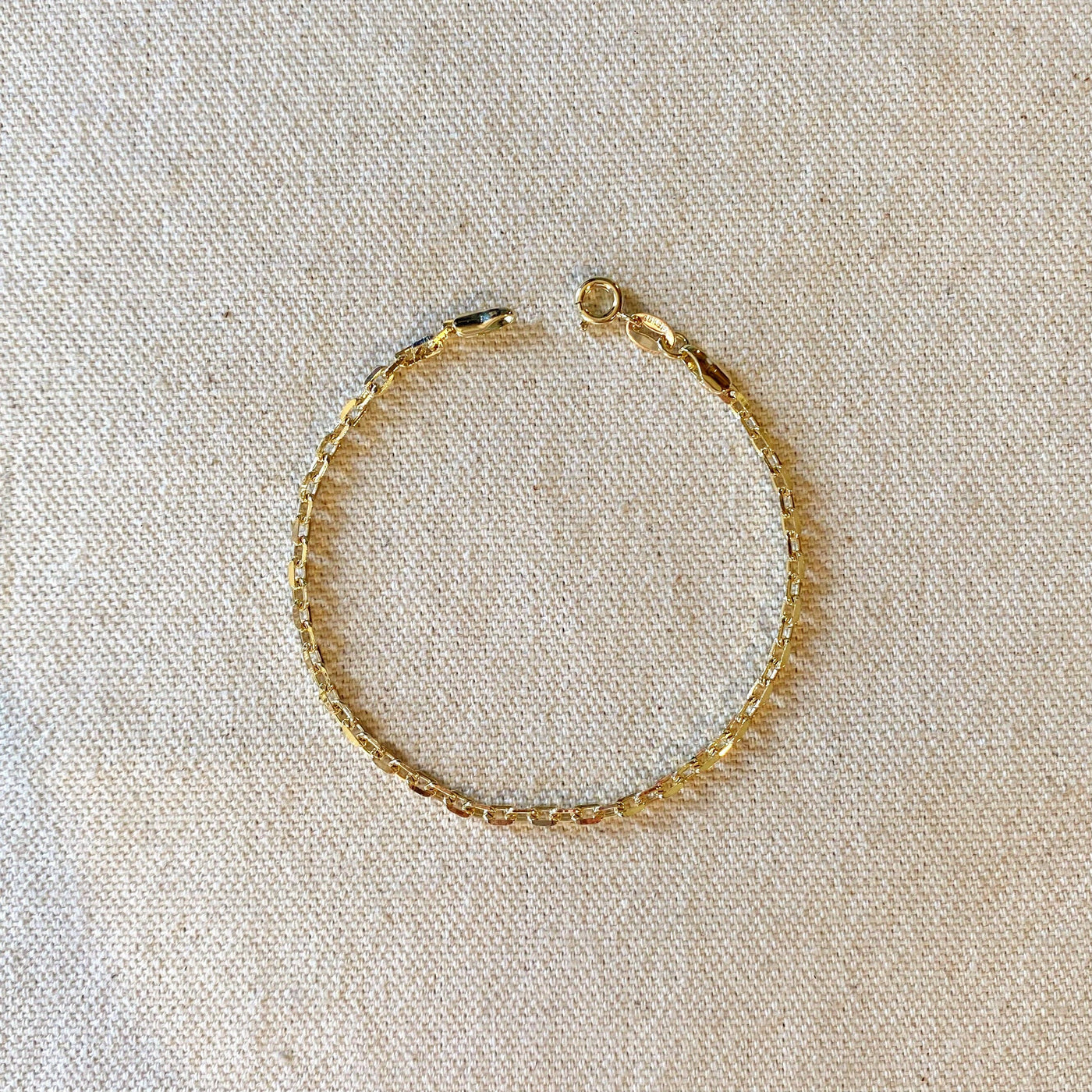 18k Gold Filled Diamond Cut Anchor Link Bracelet GoldFi