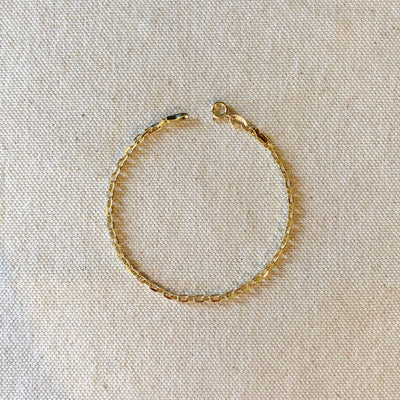 18k Gold Filled Diamond Cut Anchor Link Bracelet GoldFi
