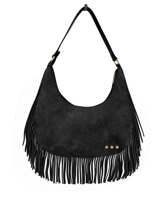 Loretta Suede Fringe Slouchy Bag