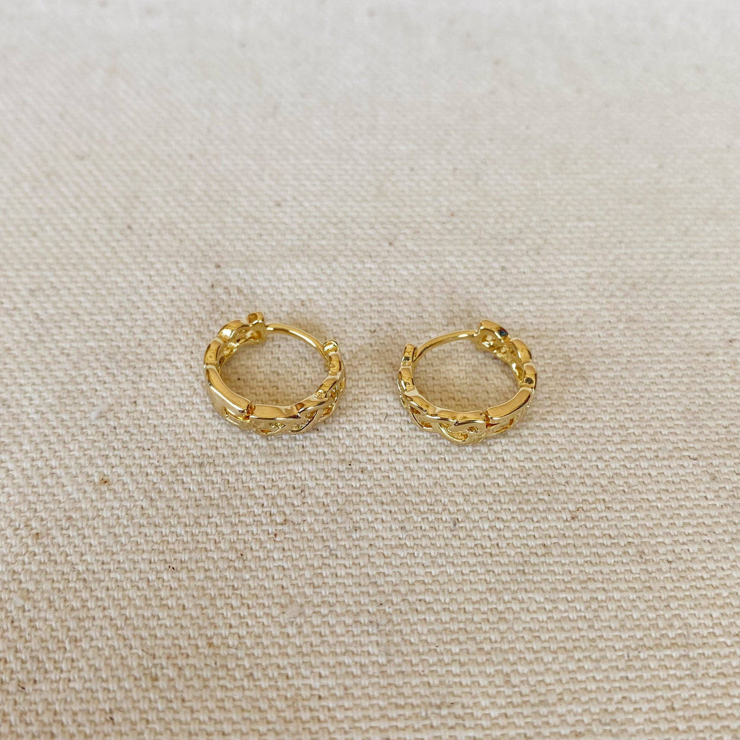 18k Gold Filled Mini Braided Clicker Hoop Earrings - Beloved Boutique 