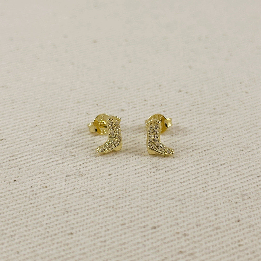 18k Gold Filled Mini Cowgirl Boot Earrings - Beloved Boutique 