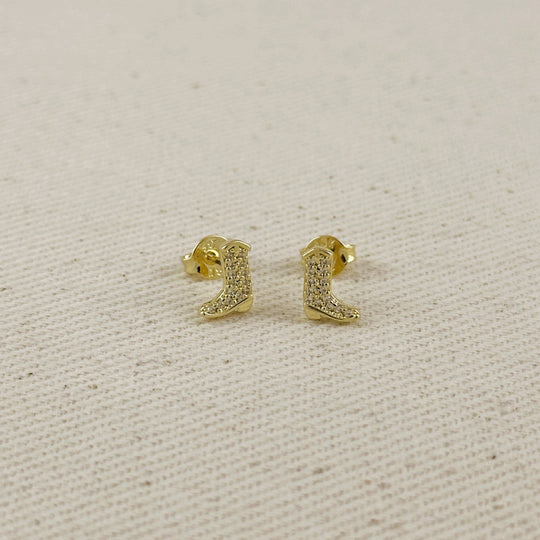 18k Gold Filled Mini Cowgirl Boot Earrings - Beloved Boutique 
