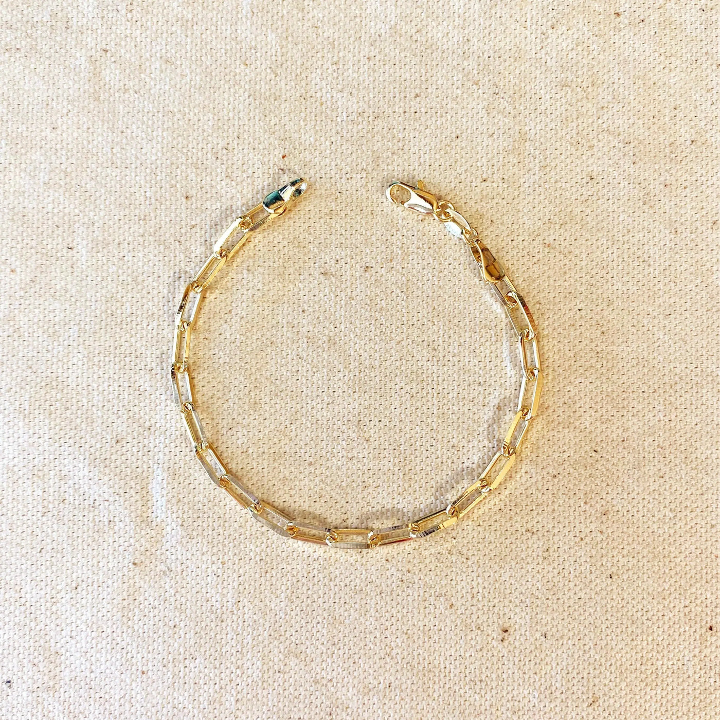 18k Gold Filled Paperclip Link Bracelet GoldFi
