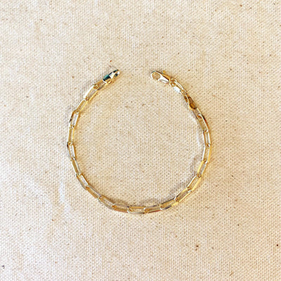18k Gold Filled Paperclip Link Bracelet GoldFi