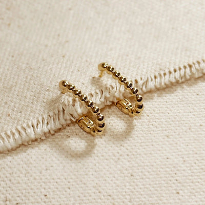 Beaded Rectangle Clicker Earrings - Beloved Boutique