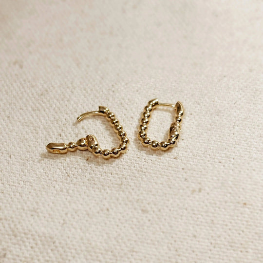 Beaded Rectangle Clicker Earrings - Beloved Boutique