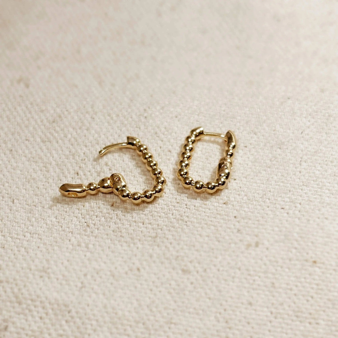 Beaded Rectangle Clicker Earrings - Beloved Boutique