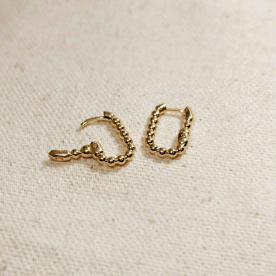 Beaded Rectangle Clicker Earrings - Beloved Boutique